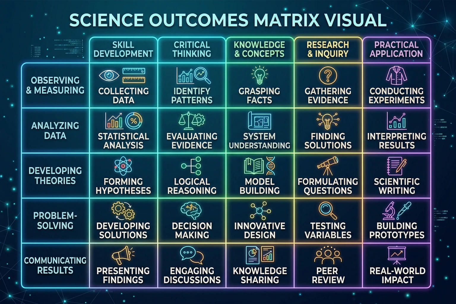 Science outcomes matrix visual