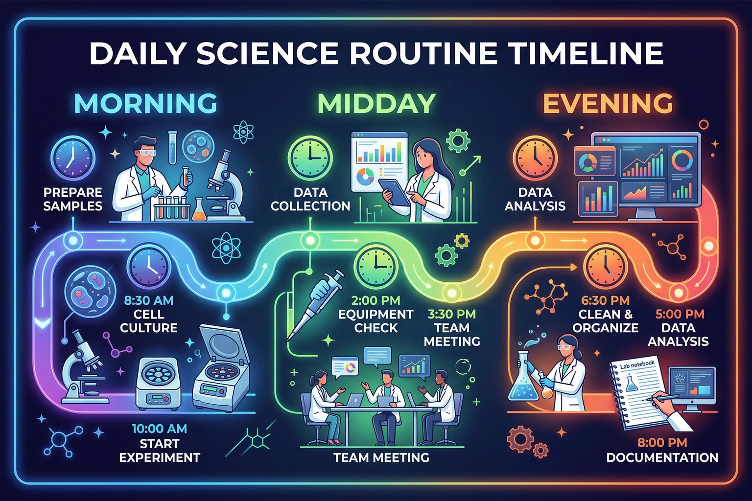 Science routine timeline visual